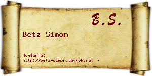 Betz Simon névjegykártya